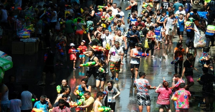 Songkran water fights