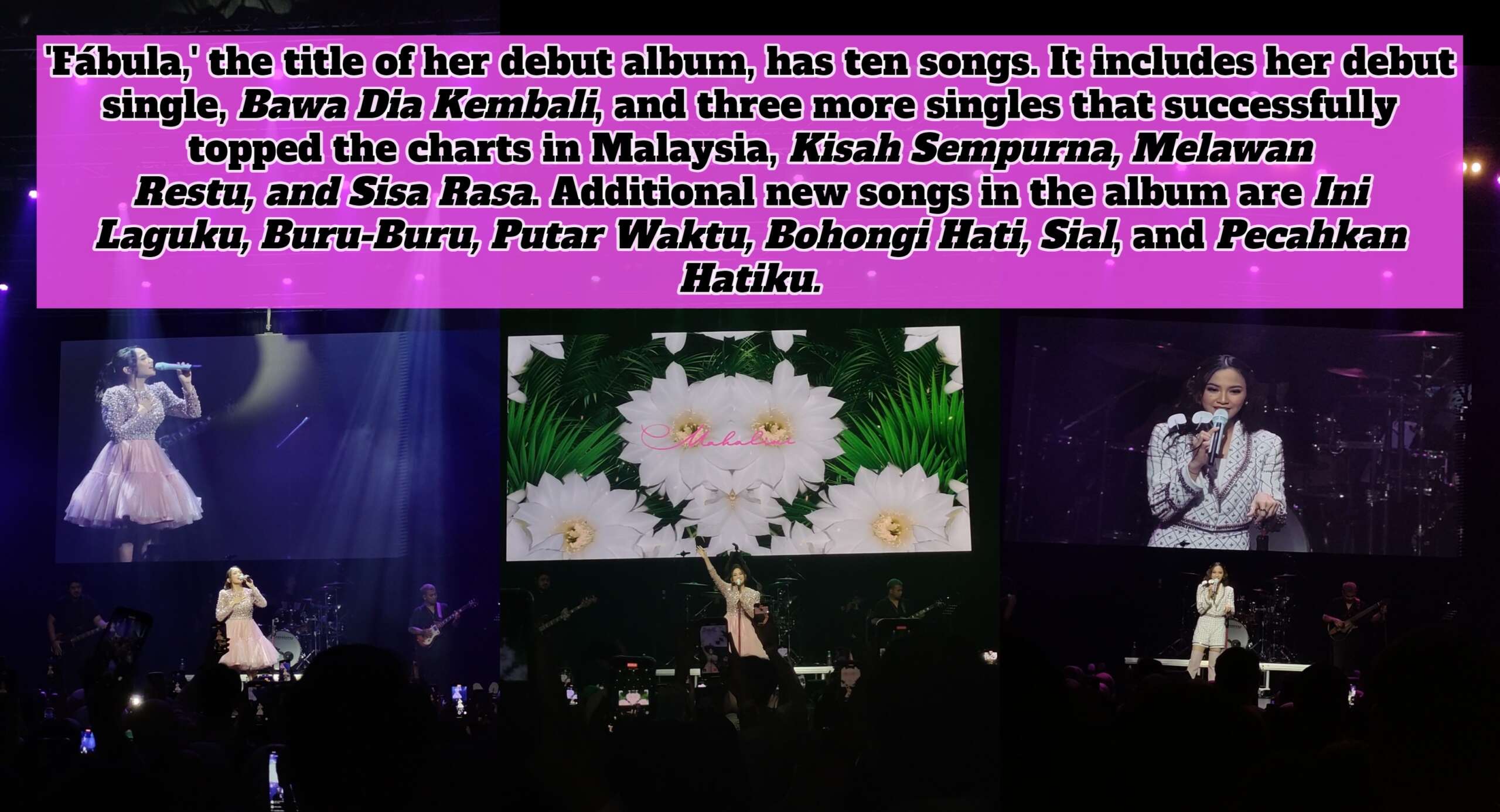 Mahalini Raharja, affectionately known as Mahalini, has held the debut performance of her first full-length album, 'fábula', in Malaysia.