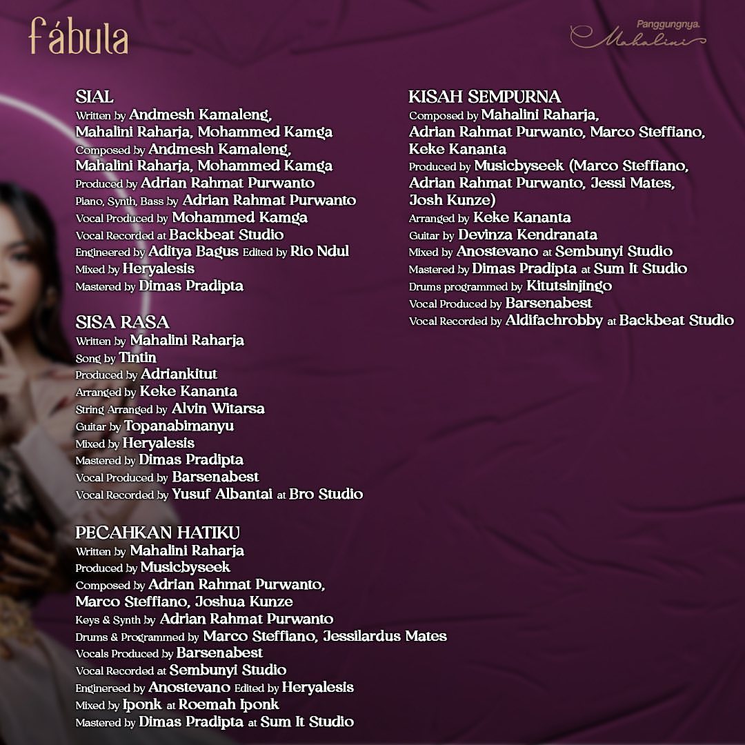 Mahalini Raharja, affectionately known as Mahalini, has held the debut performance of her first full-length album, 'fábula', in Malaysia.