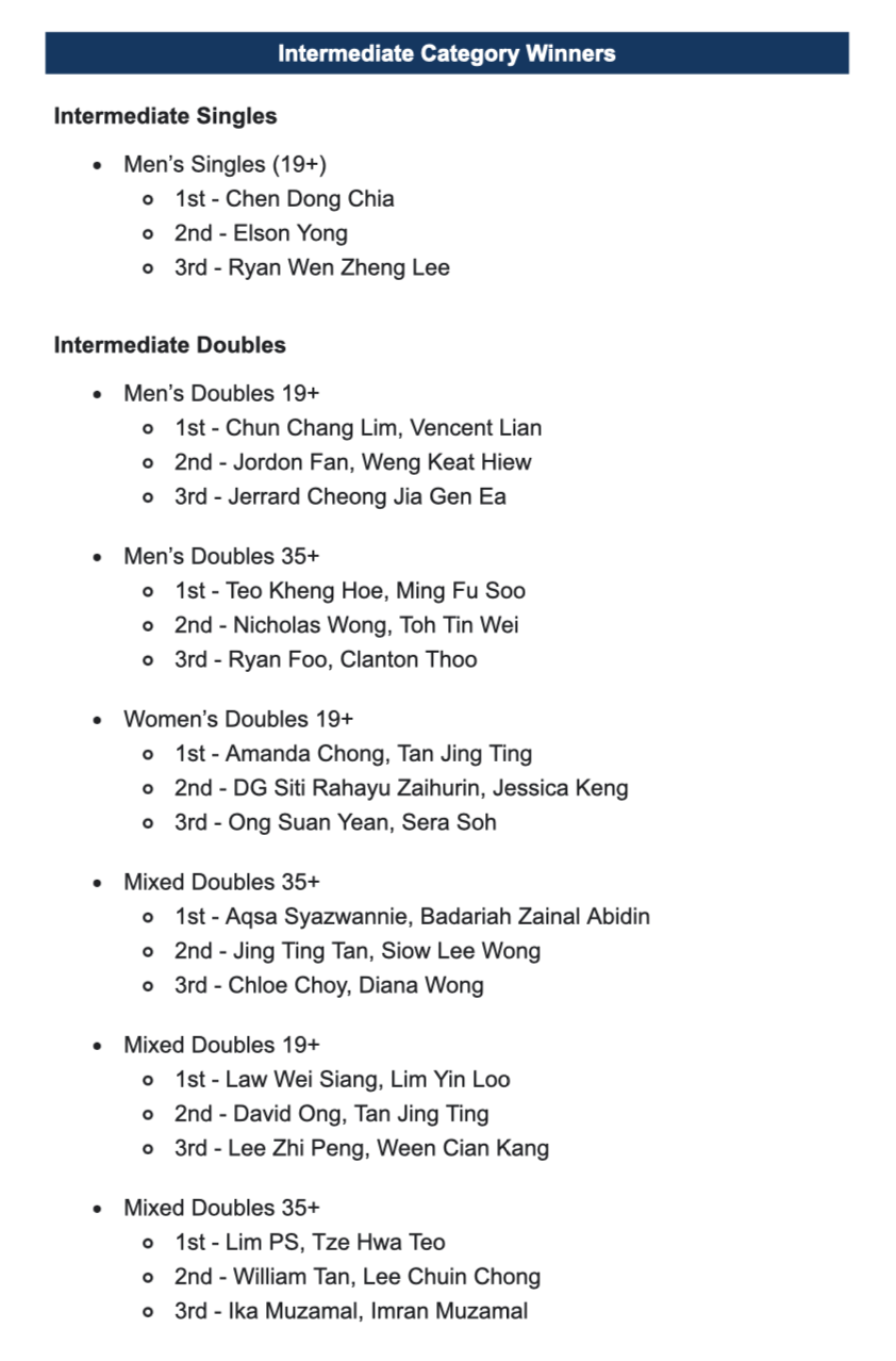 International Pickleball Tournament
