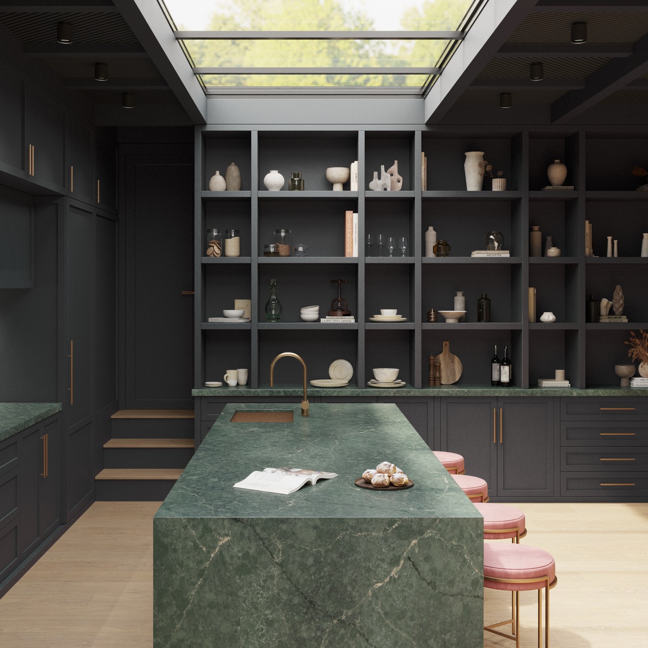 Kitchen Featuring Jardin Emerald From The Silestone XM Collection Large