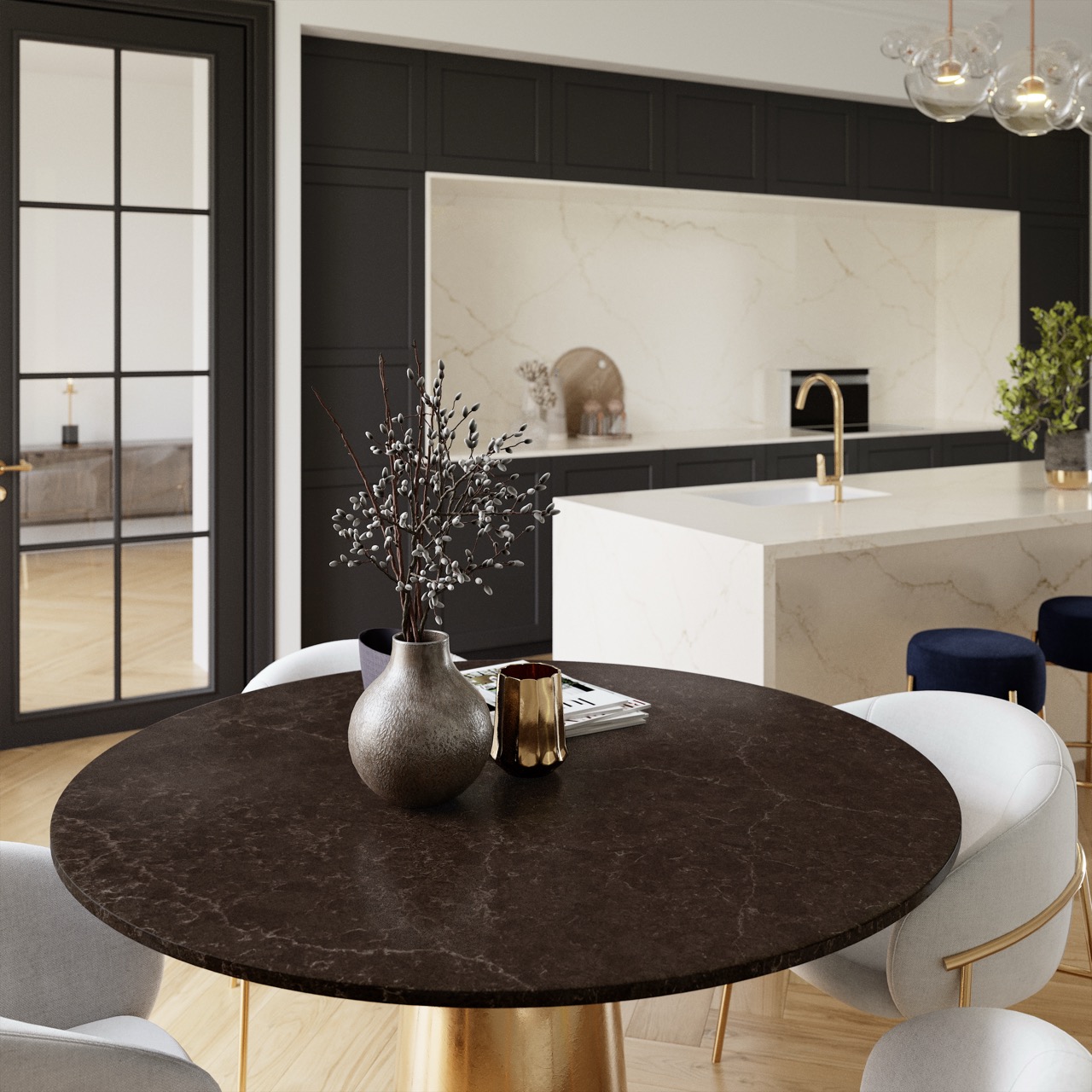 Table Featuring Chateau Brown From The Silestone XM Collection Large