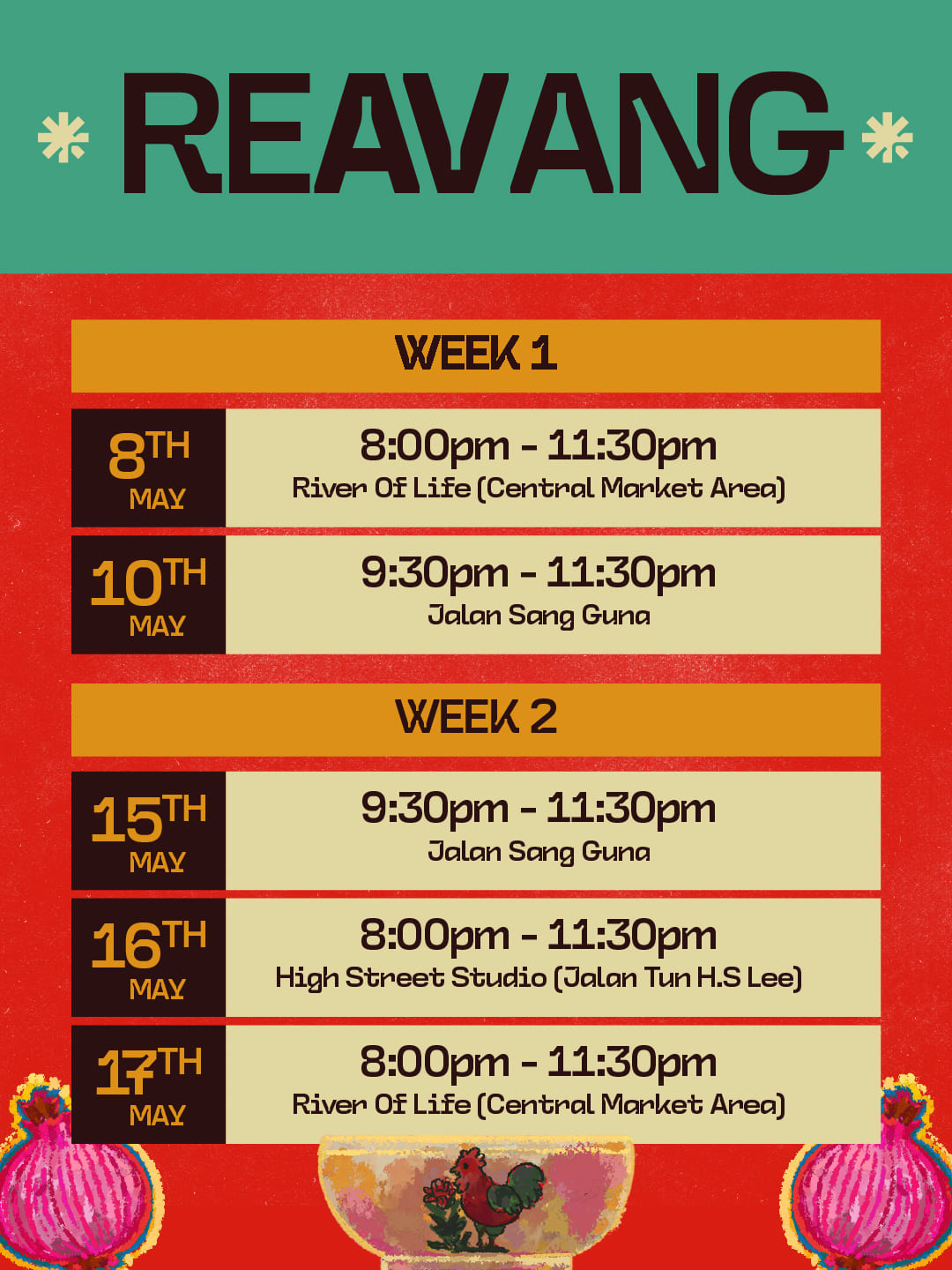 TERANG 6 REAVANG Programme Schedule